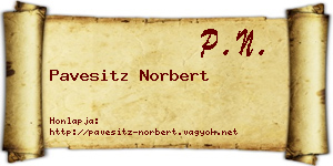 Pavesitz Norbert névjegykártya