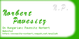 norbert pavesitz business card